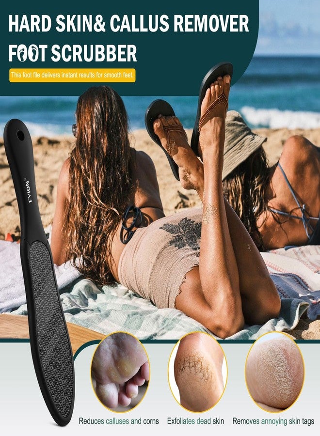 FVION Double-Sided Nano Glass Foot File for Callus Remover - Highly Effective Hard and Dead Skin Remover for Cracked Heels and Dry Skin (Black) - Image 2